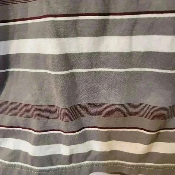 Vans Men's Gray/White/Purple & Brown Color Striped Cotton T-Shirt - Picture 4 of 11